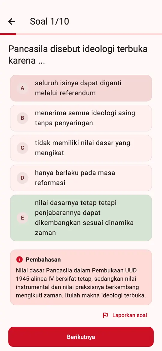 Soal TWK dengan jawaban benar ditandai dan pembahasan